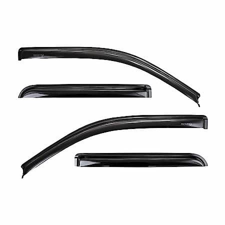 Tape-On Window Visors: Outside Mount, Smoke, Front And Rear, 4 Pc