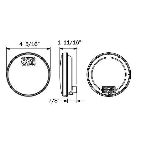 1-LED 4" GROMMET MOUNT CLEAR BACKUP LIGHT; 2-PIN CONNECTION