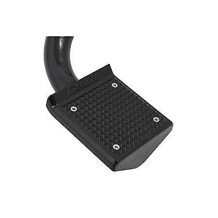 Single, Flat Step, Not Retractable, Powder Coated, Black, Cast Aluminum