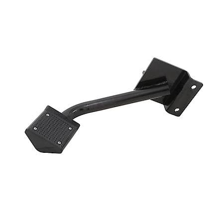 Single, Flat Step, Not Retractable, Powder Coated, Black, Cast Aluminum