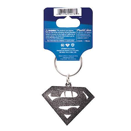 Superman Key Chain: Metallic Superman Logo, Cutout Style, Black