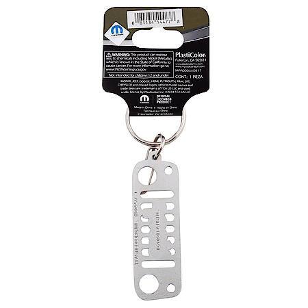 Jeep Grill Key Chain: Enamel Metal Keychain, Chrome