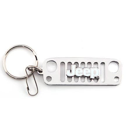 Jeep Grill Key Chain: Enamel Metal Keychain, Chrome