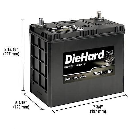 Battery : S34B20R Group Size, 340 CCA, 425 CA, 57 Minute Reserve Capacity