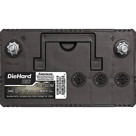 Battery : S34B20R Group Size, 340 CCA, 425 CA, 57 Minute Reserve Capacity