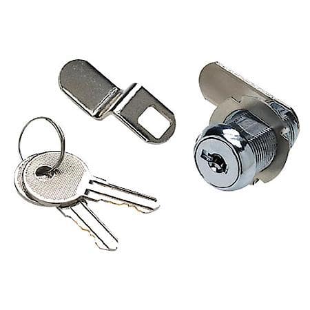 Cam Lock - Chrome Plated Steel With Complete Set Of Hardware - 1-1/8" Long - Includes 2 Keys