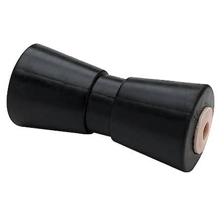 8" Heavy Duty Keel Roller - Non-Marking Black Rubber W/5/8" Nylon Inserts - H D Steel Sleeve