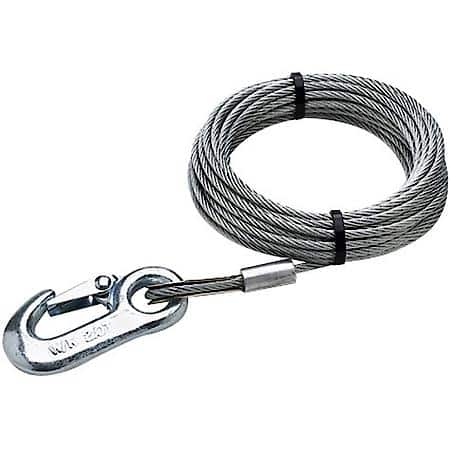 Trailer Winch Cable - 3/16" X 25 Galvanized 7 X 19 Aircraft Cable - 4,000 Lb - Heavy Duty Snap Hook