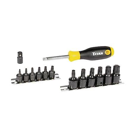 Bit Socket Set - 1/4 Inch and 3/8 Inch Drive, Torx, 14-Piece