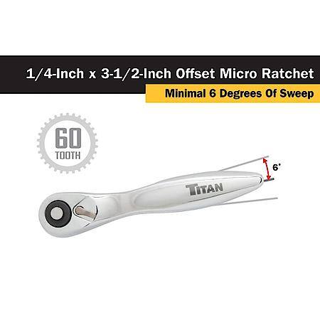 Ratchet - 1/4 Inch Drive, Micro, Offset, 60-Tooth, 3-1/2 Inch