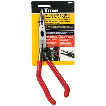 Pliers - 9 Inch, Pistol Grip, Wire Cutter and Crimper