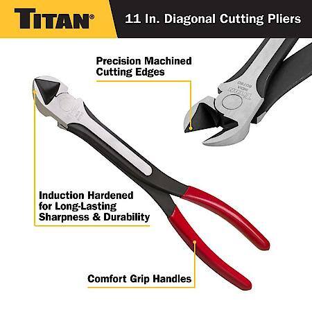 Diagonal Cutting Pliers - 11 Inch, Long Reach, 30-Degree Offset Angle