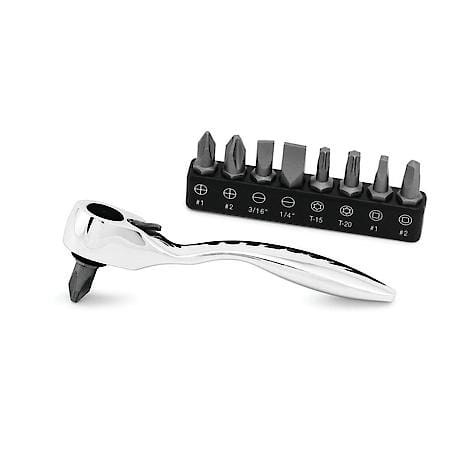 Bit Driver - Micro, Offset, 60-Tooth, Reversible, 11 Piece