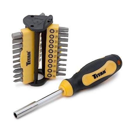 Multi-Bit Screwdriver Set - Assorted Bits, 7.5 Inch Handle, 31-Piece