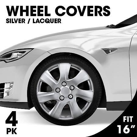 AutoCraft 16" Wheel Cover: 7-Spoke, Silver, High Impact Plastic, 4 Pack