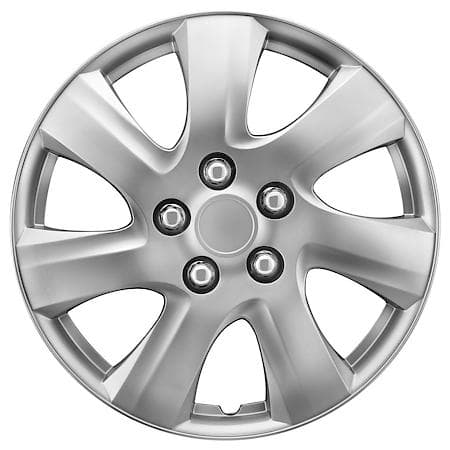 AutoCraft 16" Wheel Cover: 7-Spoke, Silver, High Impact Plastic, 4 Pack