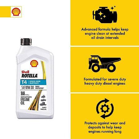 T4 Triple Protection 10W-30 Synthetic Blend Diesel Engine Oil, Enhanced Wear Protection