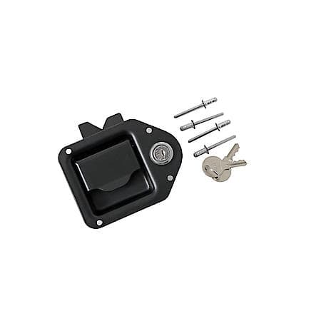 Truck Tool Box Latch: Paddle Latch, Locking With Set Of Keys, Black