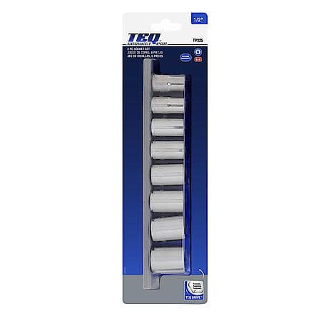 Socket Set, SAE, 1/2" Drive, 8PC