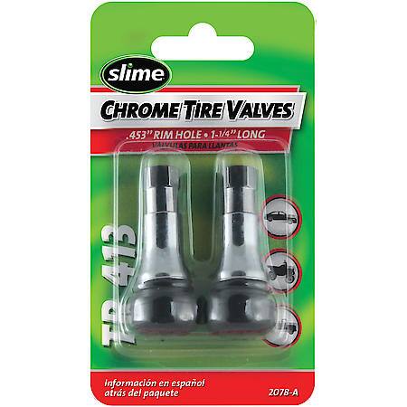 Chrome Tubeless Tire Valves - TR413, 1.25" Long, 2 Pack