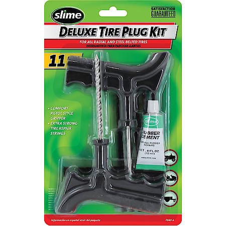 Deluxe 11-Piece Tire Plug Kit with Glue for Off-Road Tires