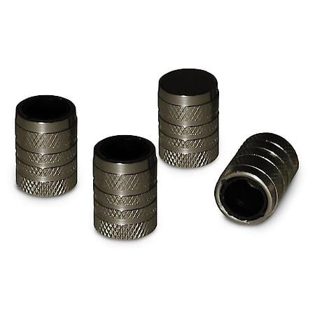 Barrel Tire Valve Caps, Gunmetal Finish, Pack of 4