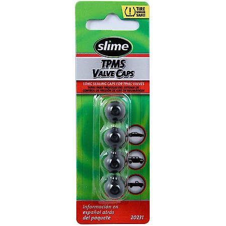 TPMS Valve Caps for Schrader Valves, Airtight Seal, Moisture-Resistant, 4 Pack