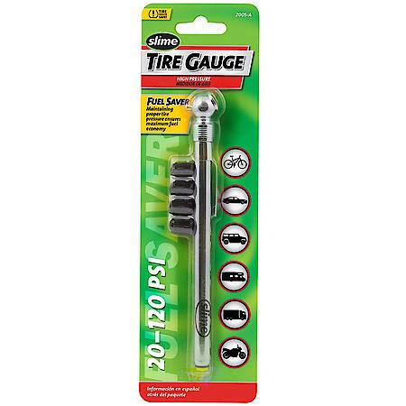 Chrome Pencil Tire Gauge: 20-120 Psi, Has 4 Valve Caps, Built In Metal Pocket Clip, Tire Sensor Safe