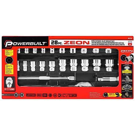 28 Piece 1/4" & 3/8" Dr. Zeon Socket Set