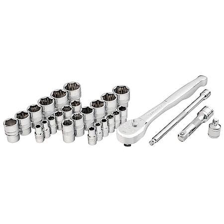 28 Piece 1/4" & 3/8" Dr. Zeon Socket Set