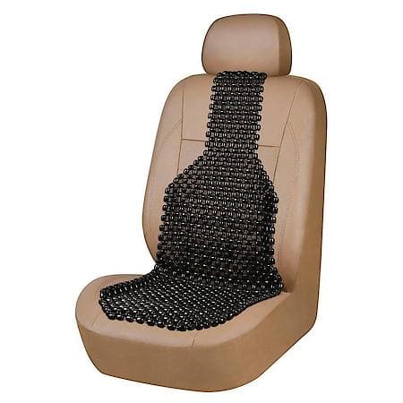 Car & SUV & Truck Seat Cushion, Black Wood Bead, Universal, Cooling, Easy Fit, Massage, 1 Pack