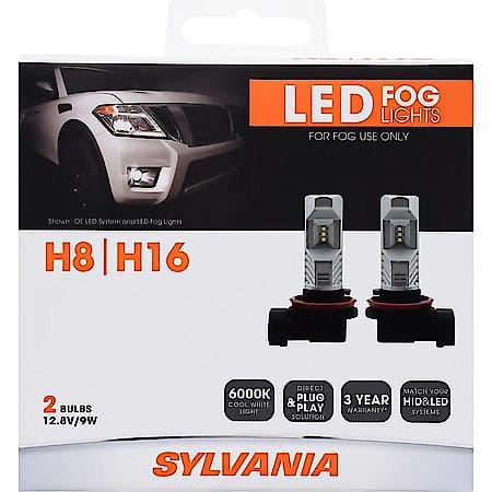 H8 : LED Fog Light Bulb, 6000K Cool White Light, 2 Pack