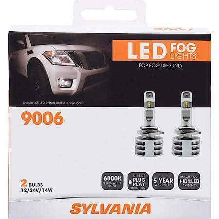 9006: LED Fog Light Bulb, 6000K Cool White Light, 2 Pack