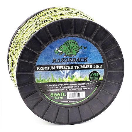 Trimmer Line, Razorback .095, 2.5 Donut, Green W/ Black Tracer