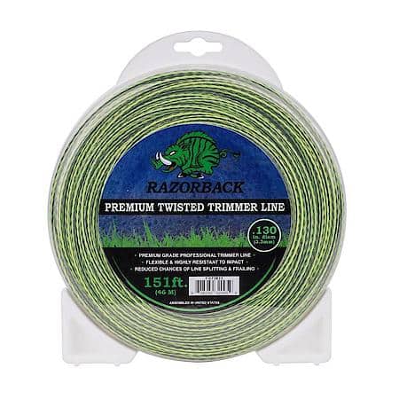Trimmer Line, Razorback .130, 1 Donut, Green W/ Black Tracer