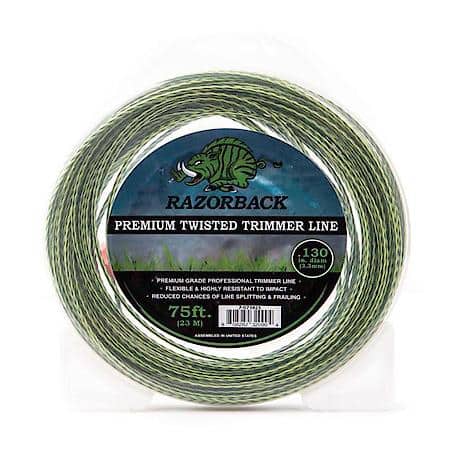 Trimmer Line, Razorback .130, 1/2 Donut, Green W/ Black Tracer