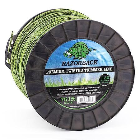 Trimmer Line, Razorback .130, 4 Donut, Green W/ Black Tracer