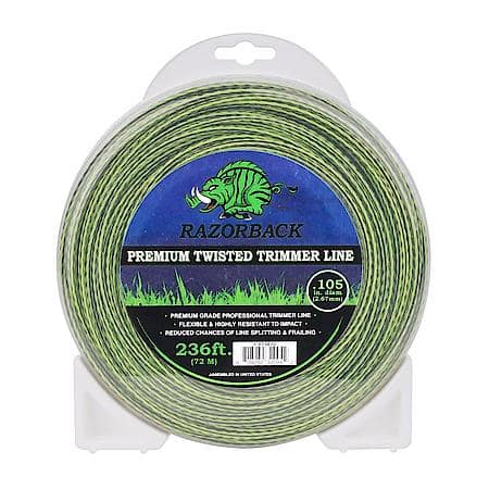 Trimmer Line, Razorback .105, 1 Donut, Green W/ Black Tracer