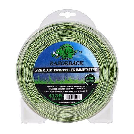 Trimmer Line, Razorback .080, 1 Donut, Green W/ Black Tracer
