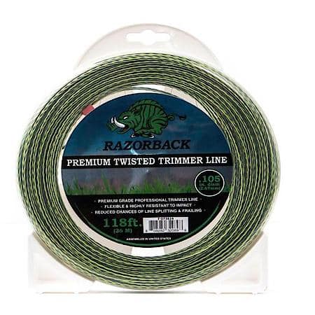 Trimmer Line, Razorback .105, 1/2 Donut, Green W/ Black Tracer