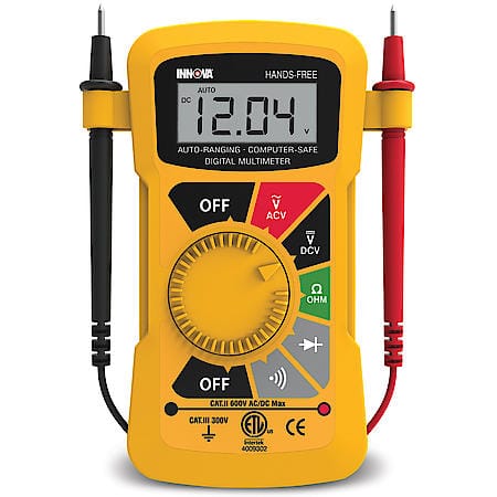 Auto-Ranging Digital Multimeter: Built-In Lead Holders, ETL / CE Listed, Auto Shutoff
