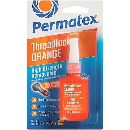 Orange Threadlocker: High Strength, Removable, 10 mL