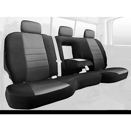 FIA NP92-53 GRAY, CUSTOM SEAT COVER REAR 40/60, NEOPRENE, BLACK/GRAY