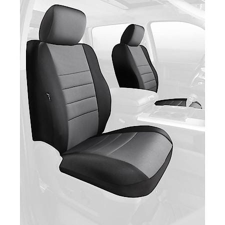 FIA NP98-35 GRAY, CUSTOM SEAT COVER FRONT BUCKETS, NEOPRENE, BLACK/GRAY