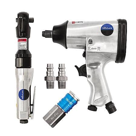2 Piece Air Tool Kit with Impact Wrench & Air Ratchet