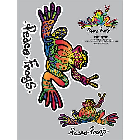 Hope Peace Frogs Car Sticker