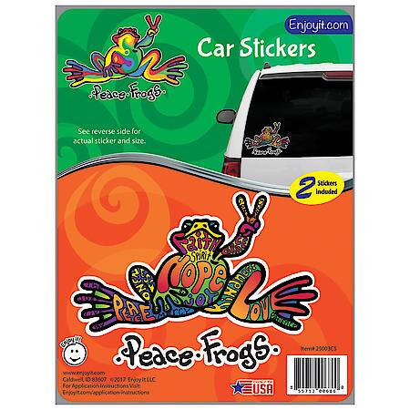 Hope Peace Frogs Car Sticker