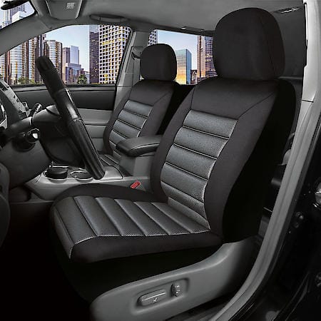 Seat Cover: Black, Jacquard, Low Back, Universal, 2 Pack