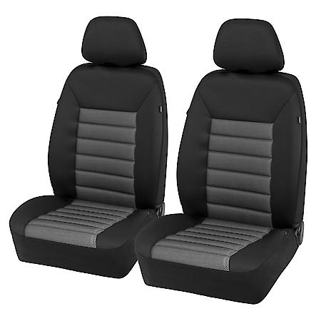 Seat Cover: Black, Jacquard, Low Back, Universal, 2 Pack