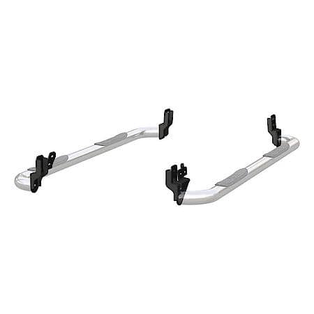 Polished Stainless Steel 3" Round Side Bars with Non-Skid Steps